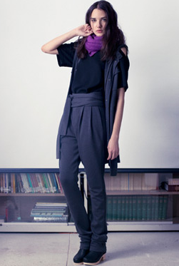 Organic wool jersey top and bamboo rayon pants. Hand-loomed Ahimsa scarf (nonviolent) silk blessed by H.H. the Dalai Lama, hand dyed with eggplant, mulberries, grapes, elderberries, etc.
Organic wool jersey top and bamboo rayon pants. Hand-loomed Ahimsa scarf (nonviolent) silk blessed by H.H. the Dalai Lama, hand dyed with eggplant, mulberries, grapes, elderberries, etc.