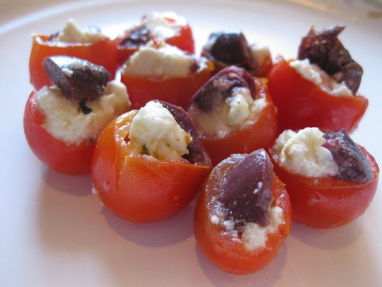 Cherry Tomatoes Stuffed with Marinated Feta