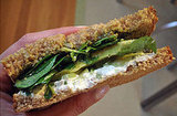 Recipe For 'Wichcraft's Goat Cheese Sandwich With Avocado, Celery, Walnut Pesto, and Watercress Recipe For 'Wichcraft's Goat Cheese Sandwich With Avocado, Celery, Walnut Pesto, and Watercress