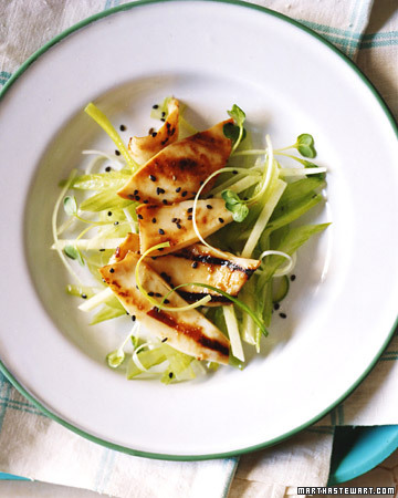 Fast & Easy Recipe For Grilled Squid With Ginger, Celery, and Apple Slaw