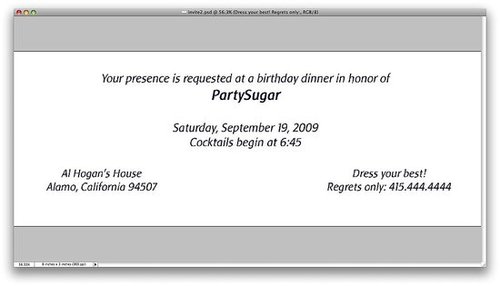 My Birthday Party Invitation My Birthday Party Invitation