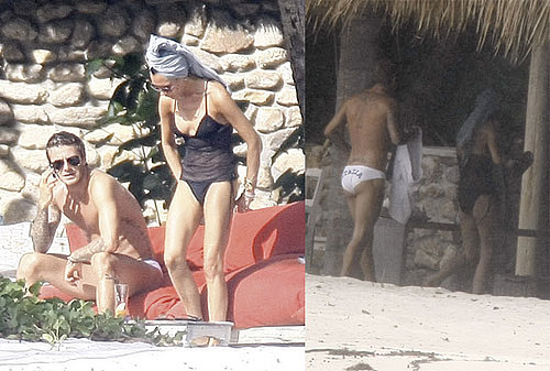 Photos of David Beckham in Speedo, Victoria Beckham in Bikini on 10th Anniversary