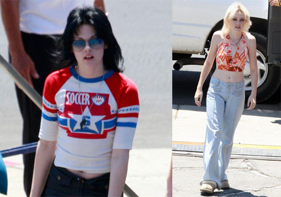 Photos of Dakota Fanning and Kristen Stewart Filming The Runaways