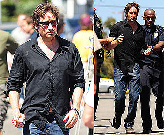 Photos of David Duchovny Filming Californication With Natascha McElhone