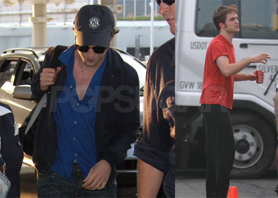 Photos of Robert Pattinson Filming Remember Me, Flying Out of JFK