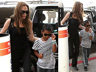 Photos of Angelina Jolie and Maddox Jolie-Pitt at LAX