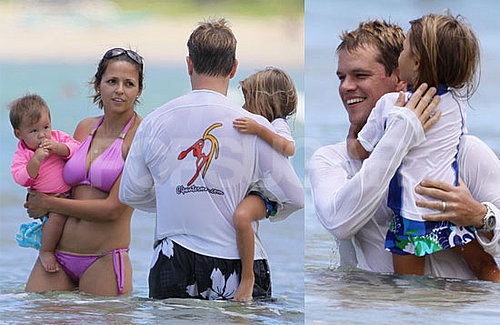 Photos of Matt Damon In Hawaii With Luciana In A Bikini, Isabella and Gia