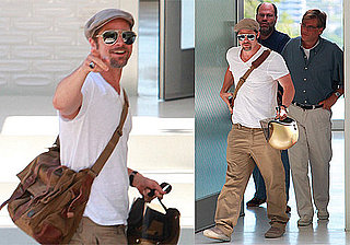 Photos of Brad Pitt With His Motorcycle in LA