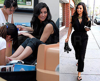Photos of Kim Kardashian Getting a Manicure and Pedicure in LA