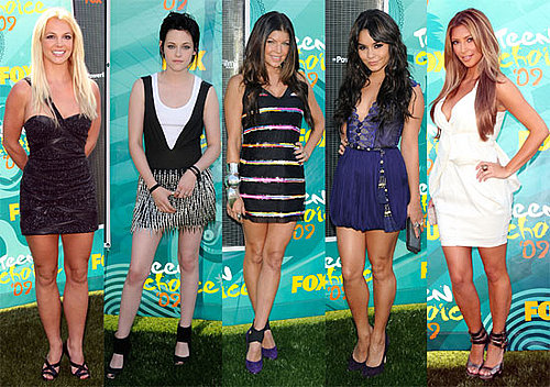 Photos of Britney Spears, Miley Cyrus, Kristen Stewart, Kim Kardashian, Vanessa Hudgens at the Teen Choice Awards Red Carpet