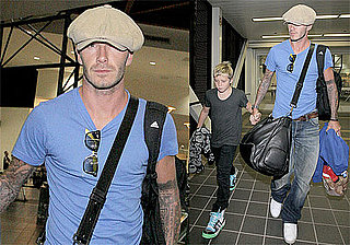 Photos of David Beckham, Brooklyn Beckham at LAX