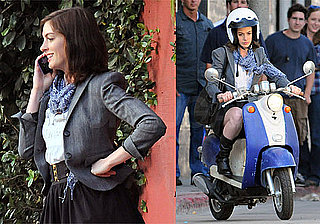 Photos of Anne Hathaway Filming Valentine's Day on a Scooter