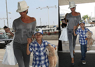 Photos of Victoria And Romeo Beckham at LAX and Heathrow