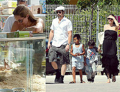 Photos of Brad Pitt, Angelina Jolie, Maddox Jolie-Pitt, Pax Jolie-Pitt Buying Gerbils in France