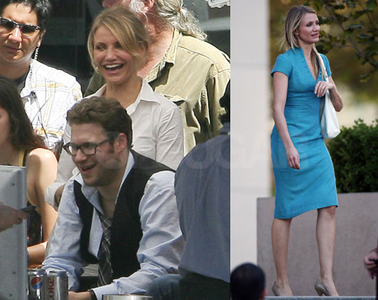 Photos of Cameron Diaz on the set of The Green Hornet