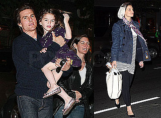 Photos of Tom Cruise, Katie Holmes, Suri Cruise, And Connor Cruise Eating Dinner in Boston
