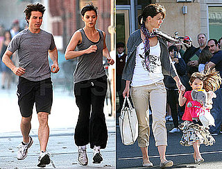 Photos of Tom Cruise, Katie Holmes Jogging in Boston with Suri Cruise