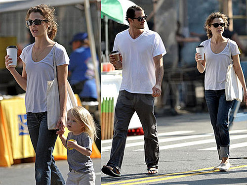 Photos of Keri Russell, Shane Deary, River Deary in Brooklyn