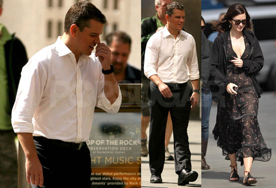 Photos of Matt Damon and Emily Blunt Filming The Adjustment Bureau in NYC 2009-09-29 16:00:30 Photos of Matt Damon and Emily Blunt Filming The Adjustment Bureau in NYC 2009-09-29 16:00:30