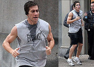 Photos of Jake Gyllenhaal Filming Love and Other Drugs in Cutoff Shirt