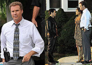 Photos of Eva Mendes, Will Ferrell, and Mark Wahlberg Filming the Other Guys; Will Ferrell and Wife Viveca Announce Third Baby