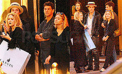 Photos of Ashley Olsen, Mary-Kate Olsen, Justin Bartha, Nate Lowman in Paris During Fashion Week