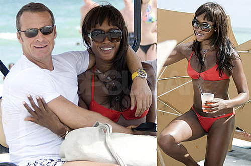 Photos of Naomi Campbell in a Bikini and Vladislav Doronin on the Beach in Miami