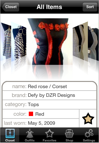 Touch Closet iPhone App Records and Organizes Your Closet and Outfits