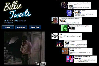 Billie Tweets Matches Real-Time Tweets to Michael Jackson Song Billie Jean