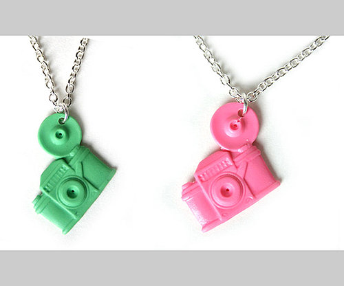 Pink and Green Camera Necklaces Pink and Green Camera Necklaces