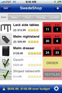 SwedeShop's Ikea iPhone App Records Shopping List While You Shop