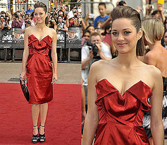 Marion Cotillard Wears Red Vivienne Westwood Dress at Public Enemies Premiere in London Marion Cotillard Wears Red Vivienne Westwood Dress at Public Enemies Premiere in London