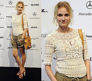 Diane Kruger Attends Berlin Fashion Week in Cargo Shorts and Crochet Top