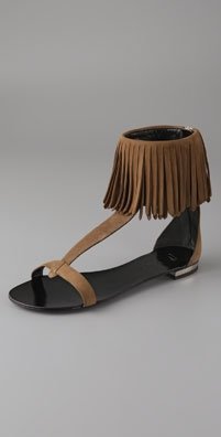 The Look For Less: Balmain Ankle Fringe Sandal 