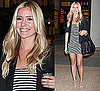 Reality Star Kristin Cavallari Wears Striped Dress, Blazer, and Alexander Wang Bag