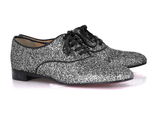 Christian Louboutin Fred Glitter Lace-Up Shoes