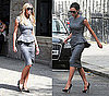 Victoria Beckham and Elle Macpherson Both Wear Gray Victoria Beckham Collection Dress