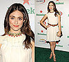 Photo of Emmy Rossum Wearing Cream Temperley London Dress at US Open Party in NYC