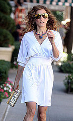 Sarah Jessica Parker's Gold Aviator Sunglasses on the Set of Sex and the City 2 Are by Mykita and Bernhard Willhelm