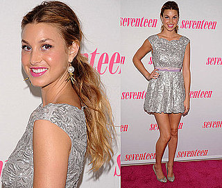 Whitney Port Attends a Seventeen Magazine Party in a Silver Metallic Dress
