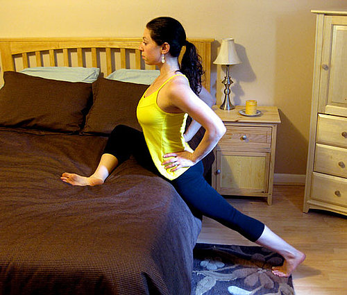 Bed Stretches: Standing Pigeon For Tight Hips