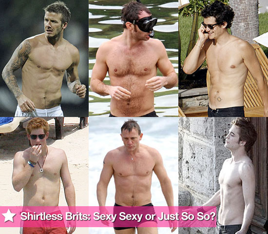 Extensive Photo Gallery of Shirtless British Men Including Robert Pattinson, David Beckham, Orlando Bloom, Prince Harry Extensive Photo Gallery of Shirtless British Men Including Robert Pattinson, David Beckham, Orlando Bloom, Prince Harry