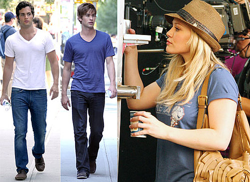 Photos Of Hilary Duff On Gossip Girl Set As Well As Blake Lively And Her Puppy Penny, Chace Crawford, Penn Badgley
