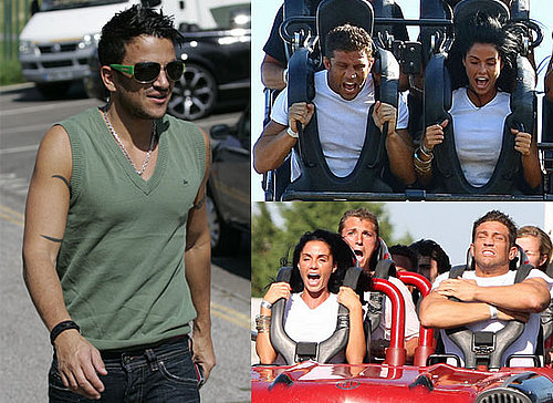 Photos of Jordan aka Katie Price and Alex Reid on Rides at Thorpe Park and Peter Andre in Brighton