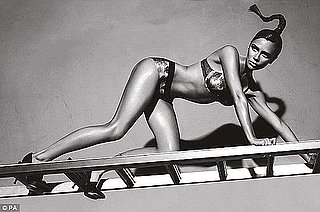 Photos of Victoria Beckham in Lingerie for Giorgio Armani on Ladder