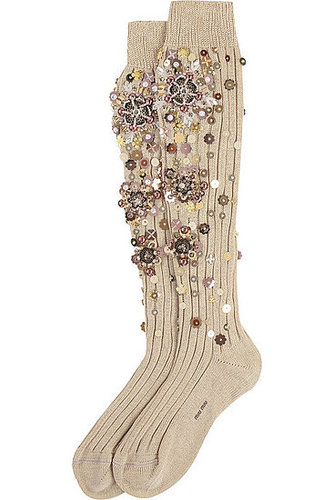 Embellished Socks at Miu Miu