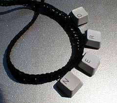 Totally Geeky or Geek Chic? Crochet Keyboard Choker Necklace