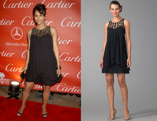 Found! Halle Berry's Black Papillon Mini Dress Found! Halle Berry's Black Papillon Mini Dress
