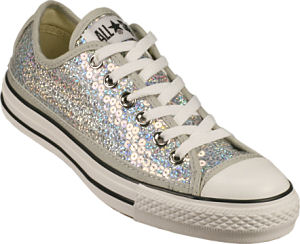 Converse Chuck Taylor All-Star Silver Sequin Sneakers Converse Chuck Taylor All-Star Silver Sequin Sneakers