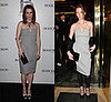 Who Wore It Better? Yves Saint Laurent Strapless Grey Dress